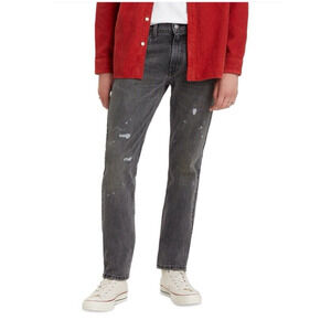 NEW Levis Mens 511 Slim Fit Jeans Washed Black Paint Splatter Size 29 X 32